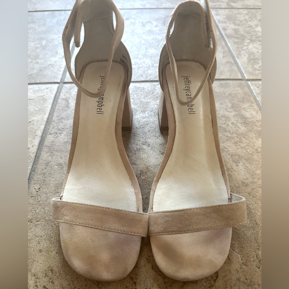 Jeffrey Campbell Lindsey Taupe Suede heels
